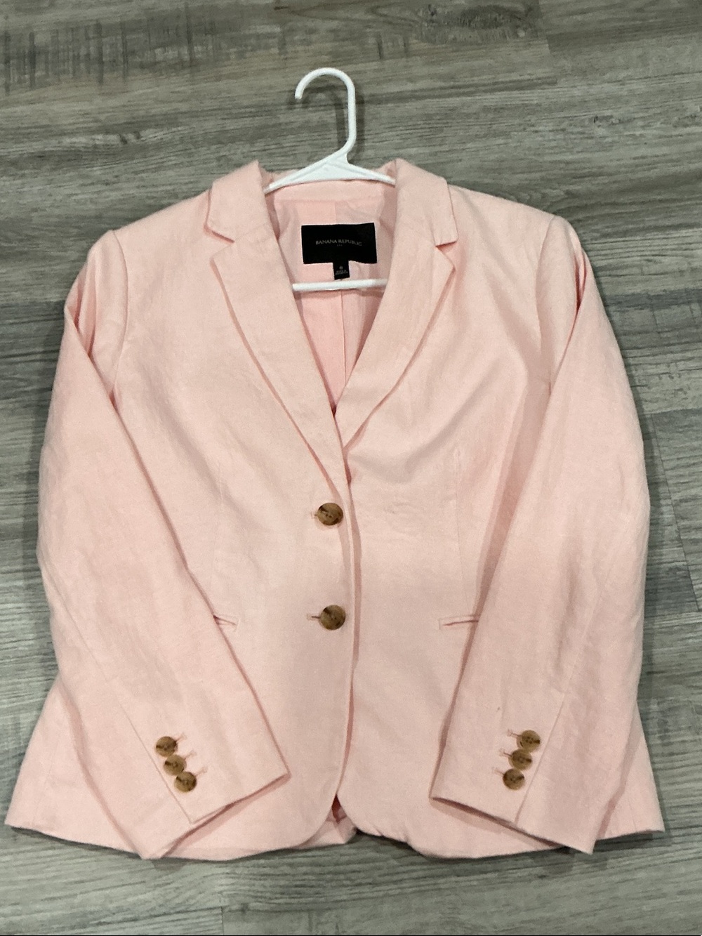Banana Republic Blush Pink Linen-Blend Blazer